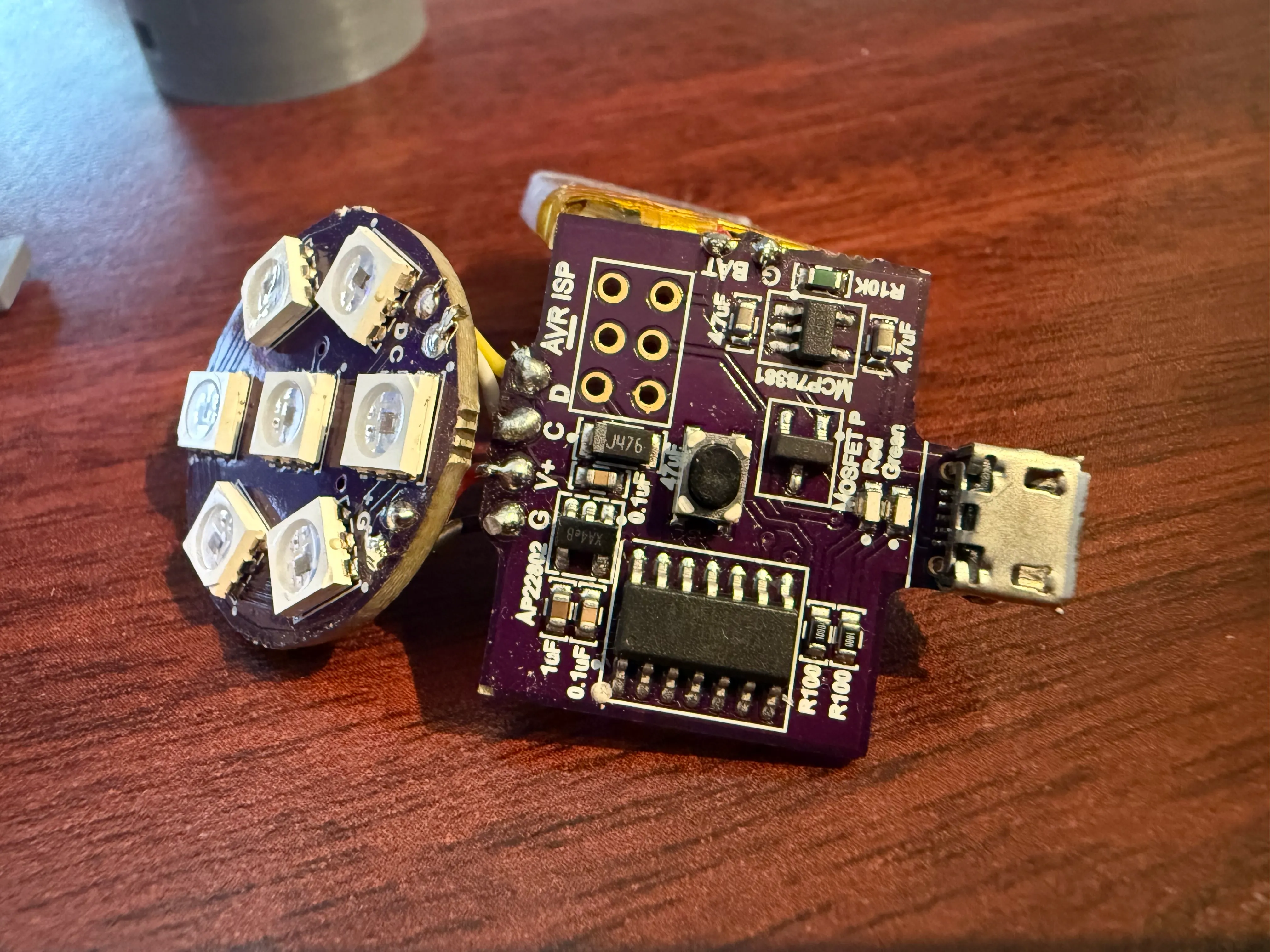 Exploded view of the LED pendant